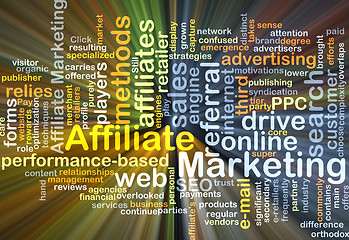 Image showing Affiliate marketing background concept glowing