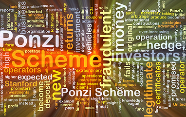 Image showing Ponzi scheme background concept glowing