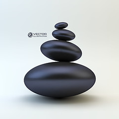 Image showing Spa stones. Vector 3d illustration. 