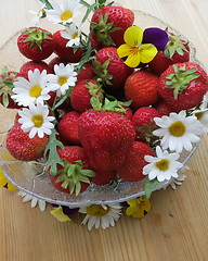 Image showing Swedish Midsummer dessert