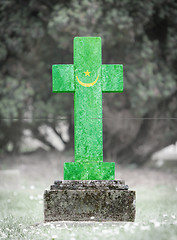 Image showing Gravestone in the cemetery - Mauritania