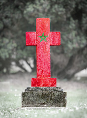 Image showing Gravestone in the cemetery - Morocco