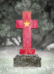 Image showing Gravestone in the cemetery - Vietnam