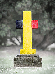 Image showing Gravestone in the cemetery - Belgium