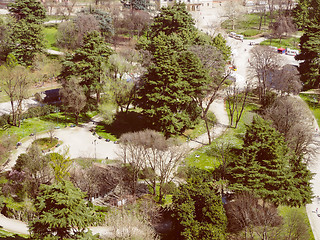 Image showing Retro look Milan aerial view