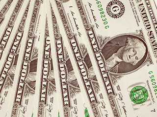 Image showing Retro look Dollar notes 1 Dollar