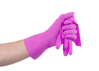 Image showing Hand in rubber glove, ready for cleaning