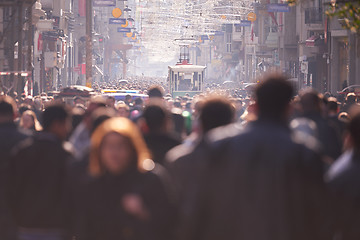 Image showing people crowd walking on street