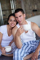 Image showing couple relax and have fun in bed