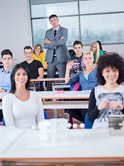 Image showing students with teacher  in computer lab classrom