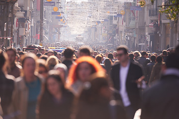 Image showing people crowd walking on street