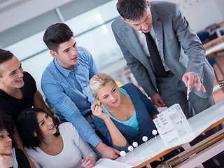 Image showing students with teacher  in computer lab classrom