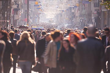 Image showing people crowd walking on street