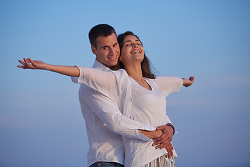 Image showing happy young romantic couple have fun arelax  relax at home