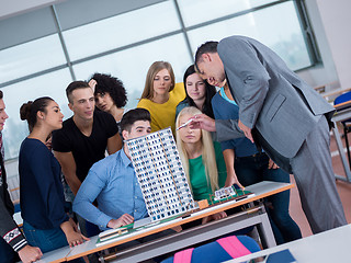 Image showing students with teacher  in computer lab classrom