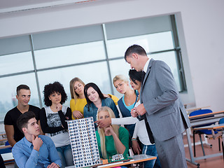 Image showing students with teacher  in computer lab classrom