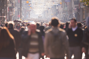 Image showing people crowd walking on street