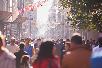 Image showing people crowd walking on street