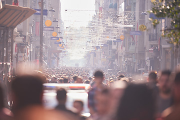 Image showing people crowd walking on street