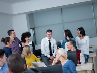 Image showing students with teacher  in computer lab classrom