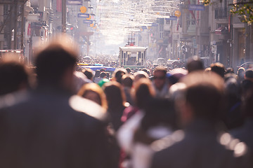 Image showing people crowd walking on street