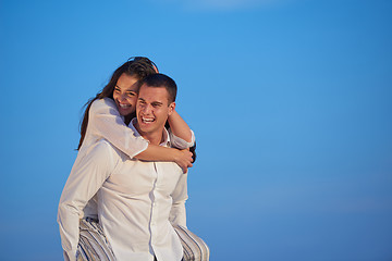 Image showing happy young romantic couple have fun arelax  relax at home