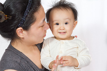 Image showing Asian Mom and baby