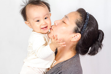 Image showing Asian Mom and baby