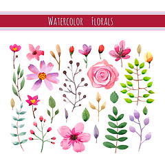 Image showing Watercolor floral collection 