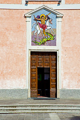 Image showing church  mornago varese italy the old door entrance   mosaic