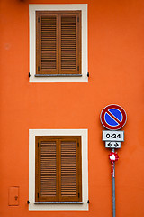 Image showing  cavaria varese italy abstract    blind in the concrete orange