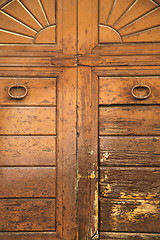 Image showing  varese abstract  rusty   wood door vedano olona italy