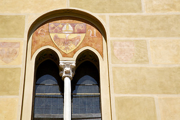 Image showing tradate italy abstract  window monument curch mosaic in the yell
