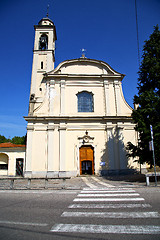 Image showing church caidate italy the    clock and bell tower