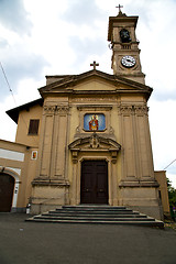 Image showing church caiello italy the  window  clock and bell tower