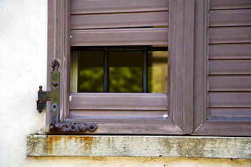 Image showing italy abstract  window mornago  the concrete brown plastic