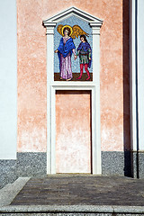 Image showing  mornago varese italy the old door entrance and mosaic
