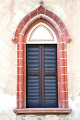 Image showing italy abstract  window mornago    wood venetian blind in the con