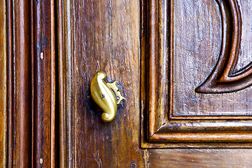 Image showing abstract  rusty brass brown knocker  lonate ceppino varese italy