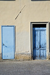 Image showing abstract in venegono  the old  wall  and church door  