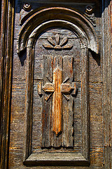 Image showing castronno  varese   rusty brass brown in a  door     lombardy it