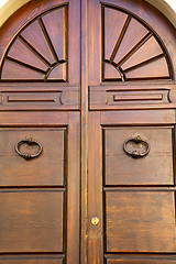 Image showing  varese abstract     closed wood door vedano olona italy