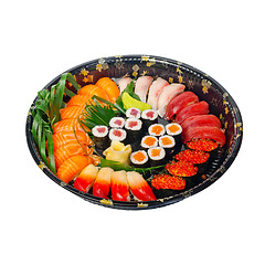 Image showing take away sushi express on plastic tray 