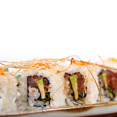 Image showing fresh sushi choice combination assortment selection 