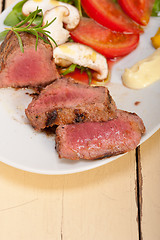 Image showing beef filet mignon grilled with vegetables