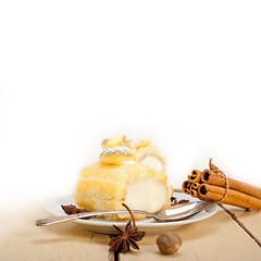 Image showing cream roll cake dessert and spices 