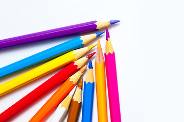 Image showing colored pencils on white background