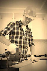 Image showing worker with jigsaw