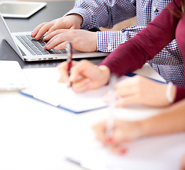 Image showing Man hands on a keyboard