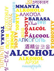 Image showing Alcohol multilanguage wordcloud background concept